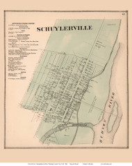 Schuylerville - Saratoga, New York 1866 - Old Town Map Reprint - Saratoga Co.