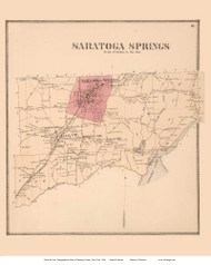 Saratoga Springs, New York 1866 - Old Town Map Reprint - Saratoga Co.