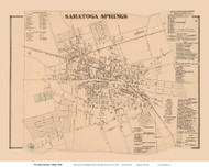 Saratoga Springs Village Only (Custom) - Saratoga Springs, New York 1866 - Old Town Map Reprint - Saratoga Co.