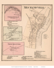 Mechanicville, Conklingville, Barkersville, and North Greenfield Villages - Stillwater, New York 1866 - Old Town Map Reprint - Saratoga Co.