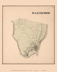 Waterford, New York 1866 - Old Town Map Reprint - Saratoga Co.