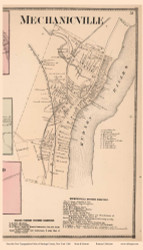 Mechanicville Village Only (Custom) - Stillwater, New York 1866 - Old Town Map Reprint - Saratoga Co.