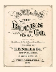 Atlas of Bucks Co. Penna. 1891 Title Page, Pennsylvania 1891 - Old Map Reprint Not for Sale - Bucks County