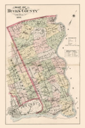 Bucks County Townships 1891, Pennsylvania 1891 - Old Map Reprint - Bucks County