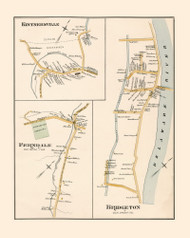 Bridgeton, Kintnesville, Ferndale Villages , Pennsylvania 1891 - Old Map Reprint - Bucks County