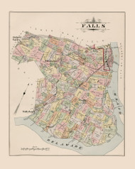 Falls, Pennsylvania 1891 - Old Map Reprint - Bucks County