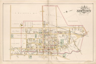 Borough of Newtown, Pennsylvania 1891 - Old Map Reprint - Bucks County