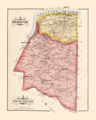 Nockamixon and Bridgeton, Pennsylvania 1891 - Old Map Reprint - Bucks County