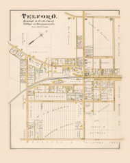 Borough of Teleford , Pennsylvania 1891 - Old Map Reprint - Bucks County