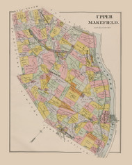 Upper Makefield, Pennsylvania 1891 - Old Map Reprint - Bucks County