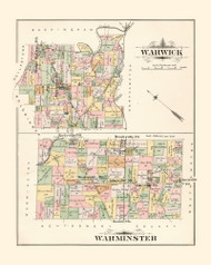 Warwick and Warminister, Pennsylvania 1891 - Old Map Reprint - Bucks County