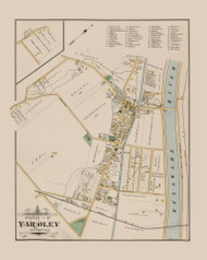 Borough of Yardley, Pennsylvania 1891 - Old Map Reprint - Bucks County