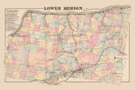 Lower Merion, Pennsylvania 1871 - Old Map Reprint - Montgomery County