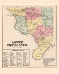 Lower Providence, Pennsylvania 1871 - Old Map Reprint - Montgomery County