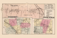 Perkiomen and Upper Dublin with Villages of Freeland and Collegeville, Pennsylvania 1871 - Old Map Reprint - Montgomery County