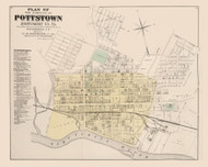 Borough of Pottstown, Pennsylvania 1871 - Old Map Reprint - Montgomery County