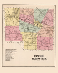 Upper Hanover, Pennsylvania 1871 - Old Map Reprint - Montgomery County