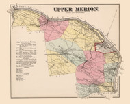 Upper Merion, Pennsylvania 1871 - Old Map Reprint - Montgomery County