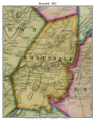 Rosendale, New York 1853 Old Town Map Custom Print - Ulster Co.