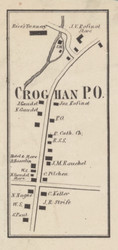 Crogan Village, New York 1857 Old Town Map Custom Print with Homeowner Names - Genealogy Reprint - Lewis Co.