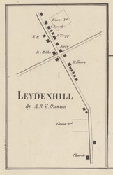 Leydenhill, New York 1857 Old Town Map Custom Print with Homeowner Names - Genealogy Reprint - Lewis Co.