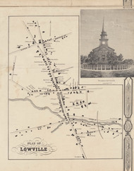Lowville Village, New York 1857 Old Town Map Custom Print with Homeowner Names - Genealogy Reprint - Lewis Co.