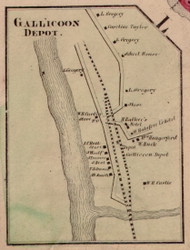 Callicoon Depot_misspelled, New York 1856 Old Town Map Custom Print - Sullivan Co.