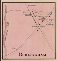 Burlingham, New York 1856 Old Town Map Custom Print - Sullivan Co.