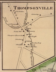 Thompsonville, New York 1856 Old Town Map Custom Print - Sullivan Co.