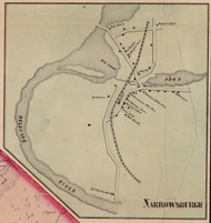 Narrowsburgh, New York 1856 Old Town Map Custom Print - Sullivan Co.