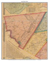 Deer Park, New York 1859 Old Town Map Custom Print with Homeowner Names - Orange Co.