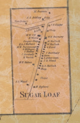 Sugarloaf, New York 1859 Old Town Map Custom Print with Homeowner Names - Orange Co.
