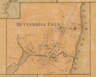 Buttermilk Falls, New York 1859 Old Town Map Custom Print with Homeowner Names - Orange Co.