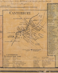 Canterbury, New York 1859 Old Town Map Custom Print with Homeowner Names - Orange Co.