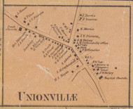 Unionville, New York 1859 Old Town Map Custom Print with Homeowner Names - Orange Co.