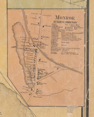 Monroe Village, New York 1859 Old Town Map Custom Print with Homeowner Names - Orange Co.