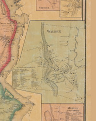 Walden, New York 1859 Old Town Map Custom Print with Homeowner Names - Orange Co.