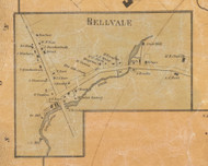 Bellvale, New York 1859 Old Town Map Custom Print with Homeowner Names - Orange Co.