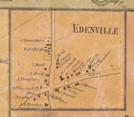 Edenville, New York 1859 Old Town Map Custom Print with Homeowner Names - Orange Co.