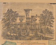 Carson Residence, Cornwall New York 1859 Old Town Map Custom Print with Homeowner Names - Orange Co.