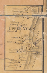 Upper Nyack, New York 1859 Old Town Map Custom Print with Homeowner Names - Rockland Co.