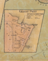 Grassy Point, New York 1859 Old Town Map Custom Print with Homeowner Names - Rockland Co.