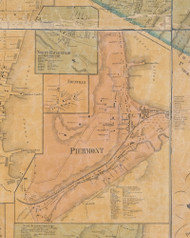 Piermont, New York 1859 Old Town Map Custom Print with Homeowner Names - Rockland Co.