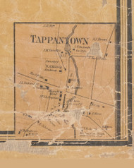 Tappantown, New York 1859 Old Town Map Custom Print with Homeowner Names - Rockland Co.