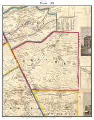 Brasher, New York 1858 Old Town Map Custom Print - St. Lawrence Co.