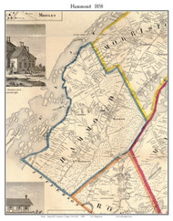 Hammond, New York 1858 Old Town Map Custom Print - St. Lawrence Co.