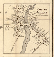 Colton Village, New York 1858 Old Town Map Custom Print - St. Lawrence Co.