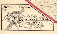 Edwards Village, New York 1858 Old Town Map Custom Print - St. Lawrence Co.