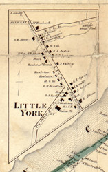 Little York, New York 1858 Old Town Map Custom Print - St. Lawrence Co.