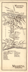 Massena Village, New York 1858 Old Town Map Custom Print - St. Lawrence Co.